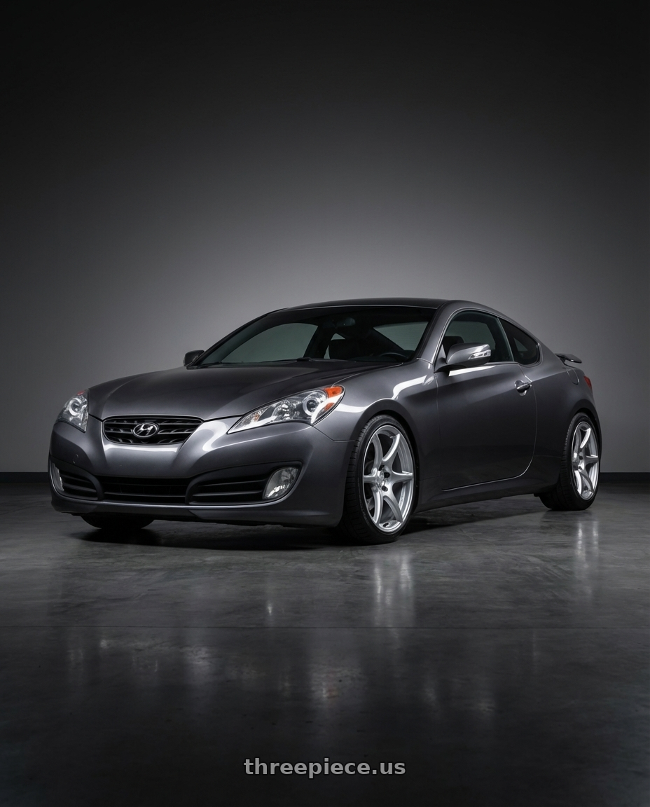 2014 Hyundai Genesis Coupe with Kansei K11S Tandem 5x114.3 19x9.5 12 Hyper Silver wheels