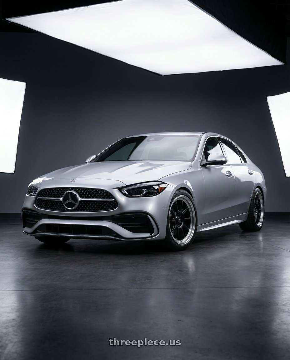 2022 Mercedes-Benz C-Class W206 with Konig Countergram 5x112 19x11+40 Matte Black / Matte Machined Lip wheels