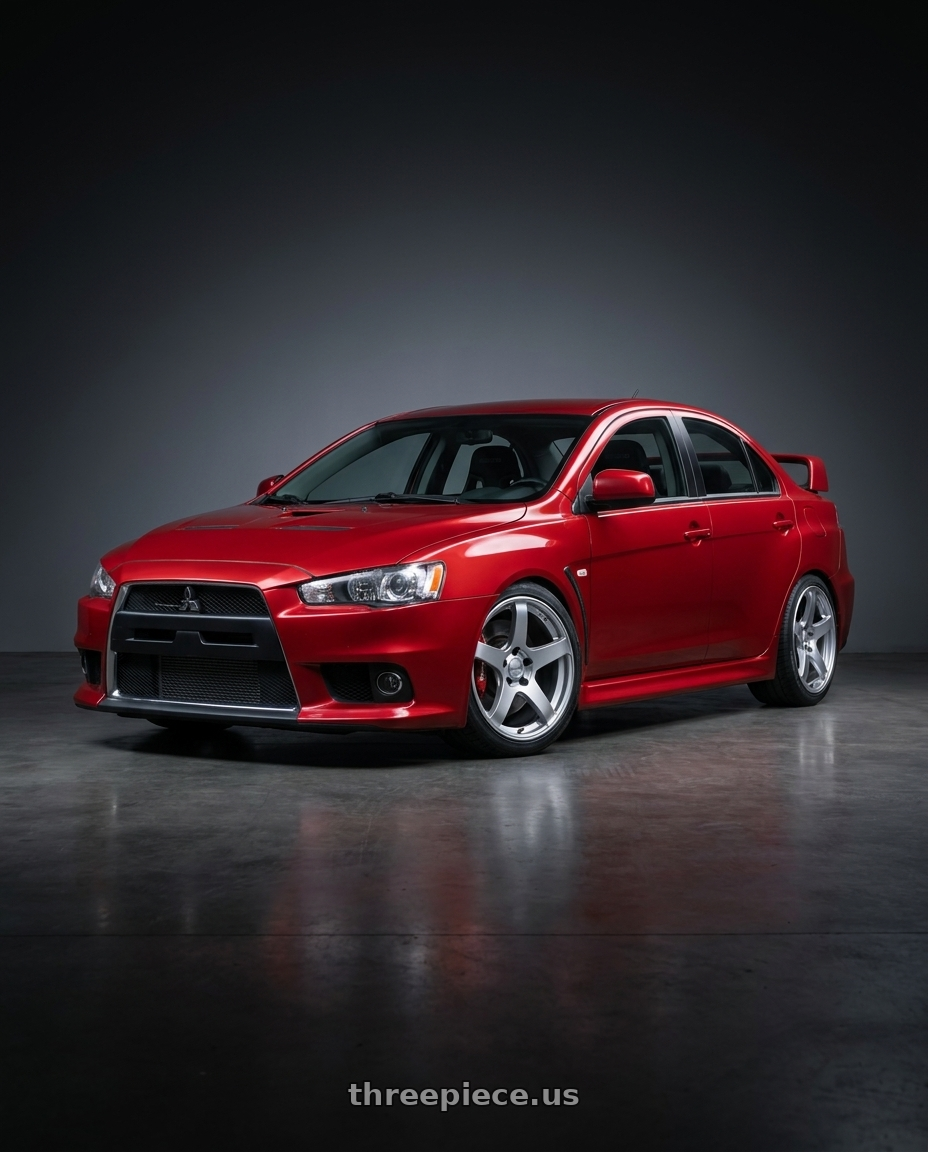 2012 Mitsubishi Lancer Evo X with Ssr Gtv01 5x114.3 18x8.5+40  GLARE SILVER wheels