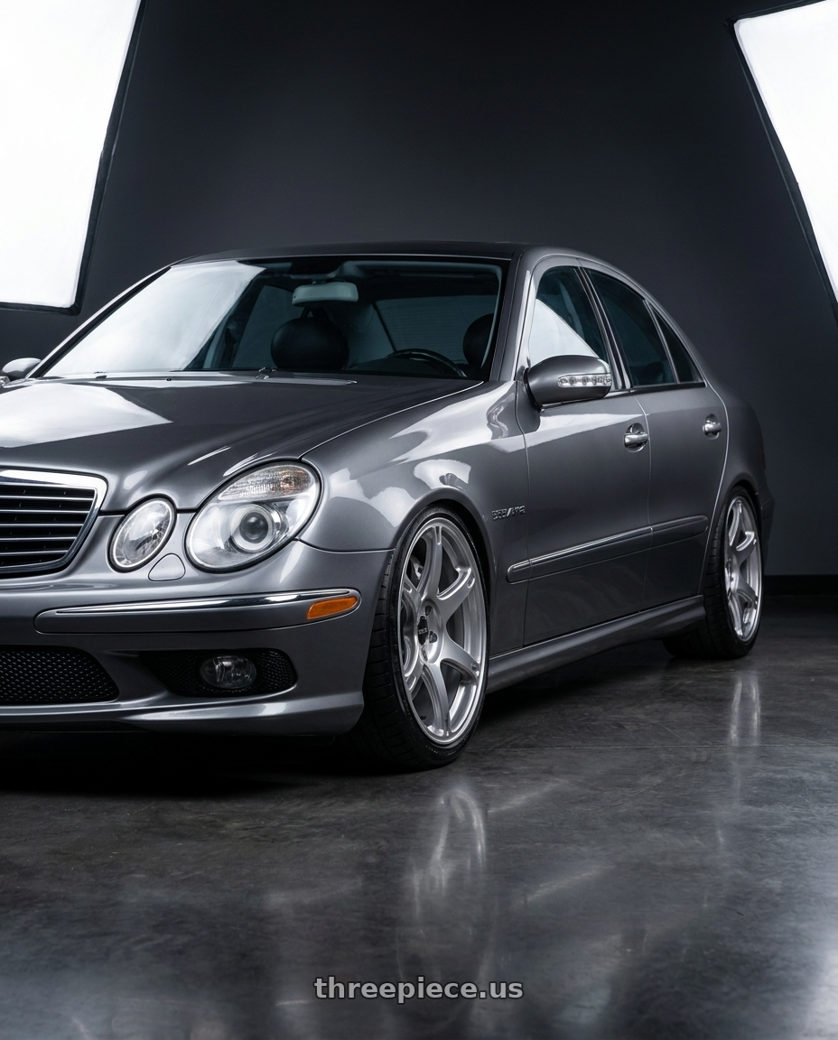 2006 Mercedes E55 AMG with Volk Racing TE037 6061 5x120 19x10.5 +34 FORMULA SILVER wheels