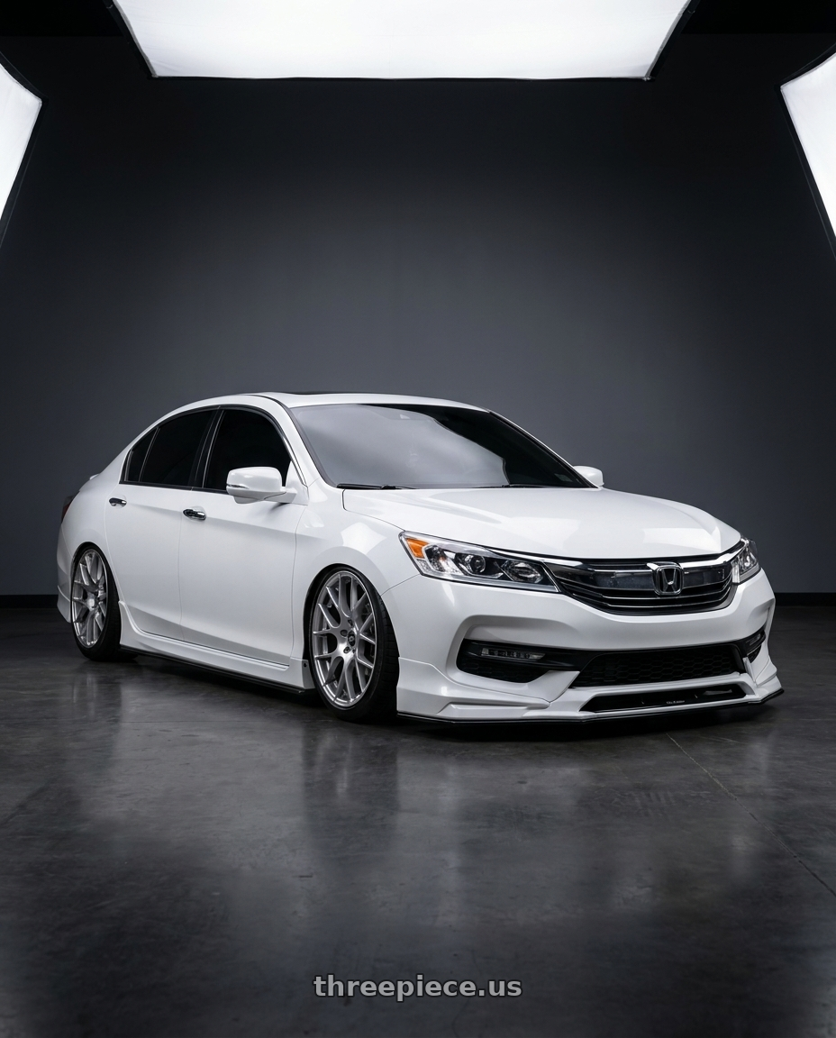 2016 Honda accord with Enkei Raijin 5x112 18x8+45 Hyper Silver wheels
