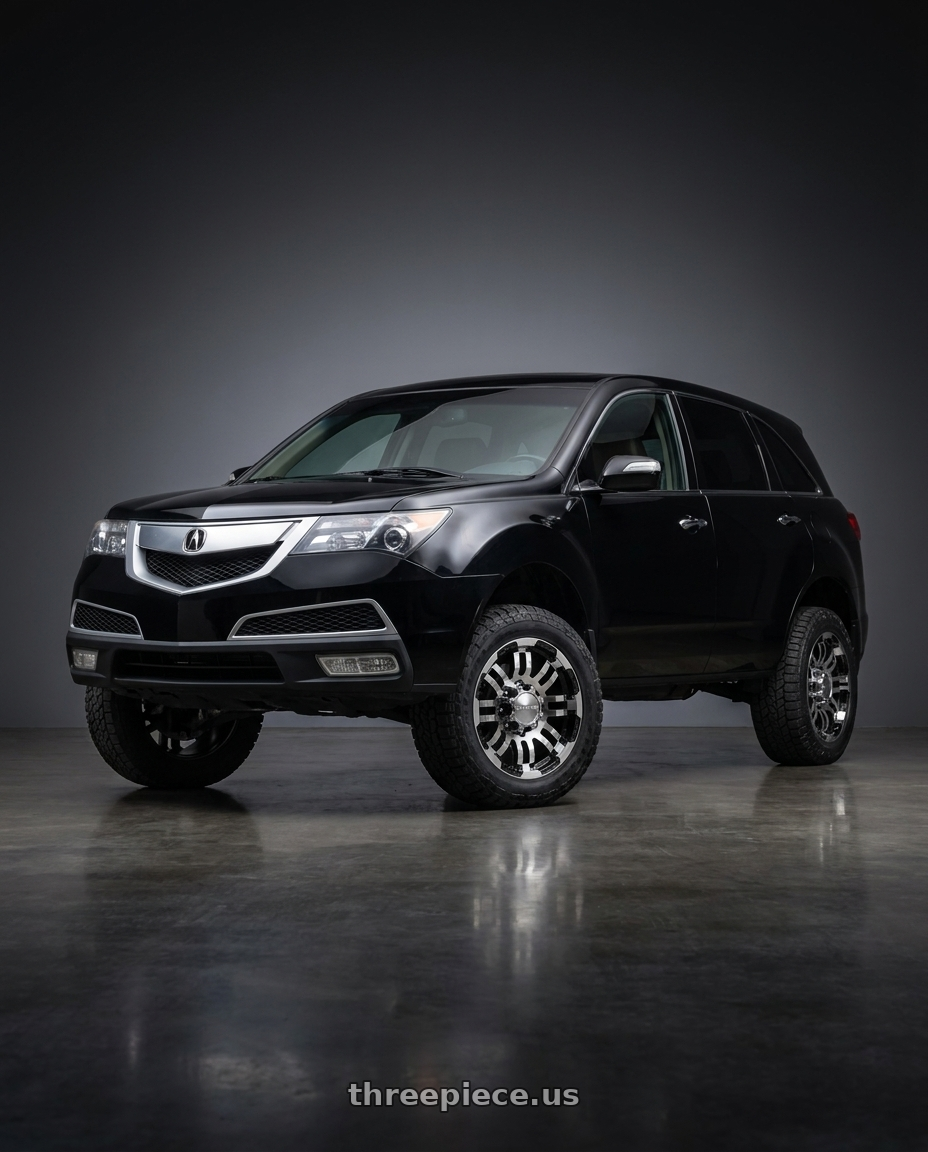 2012 acura mdx with Vision Off-Road 375 Warrior 5x114.3 18x9+18 Gloss Black Machined Face wheels