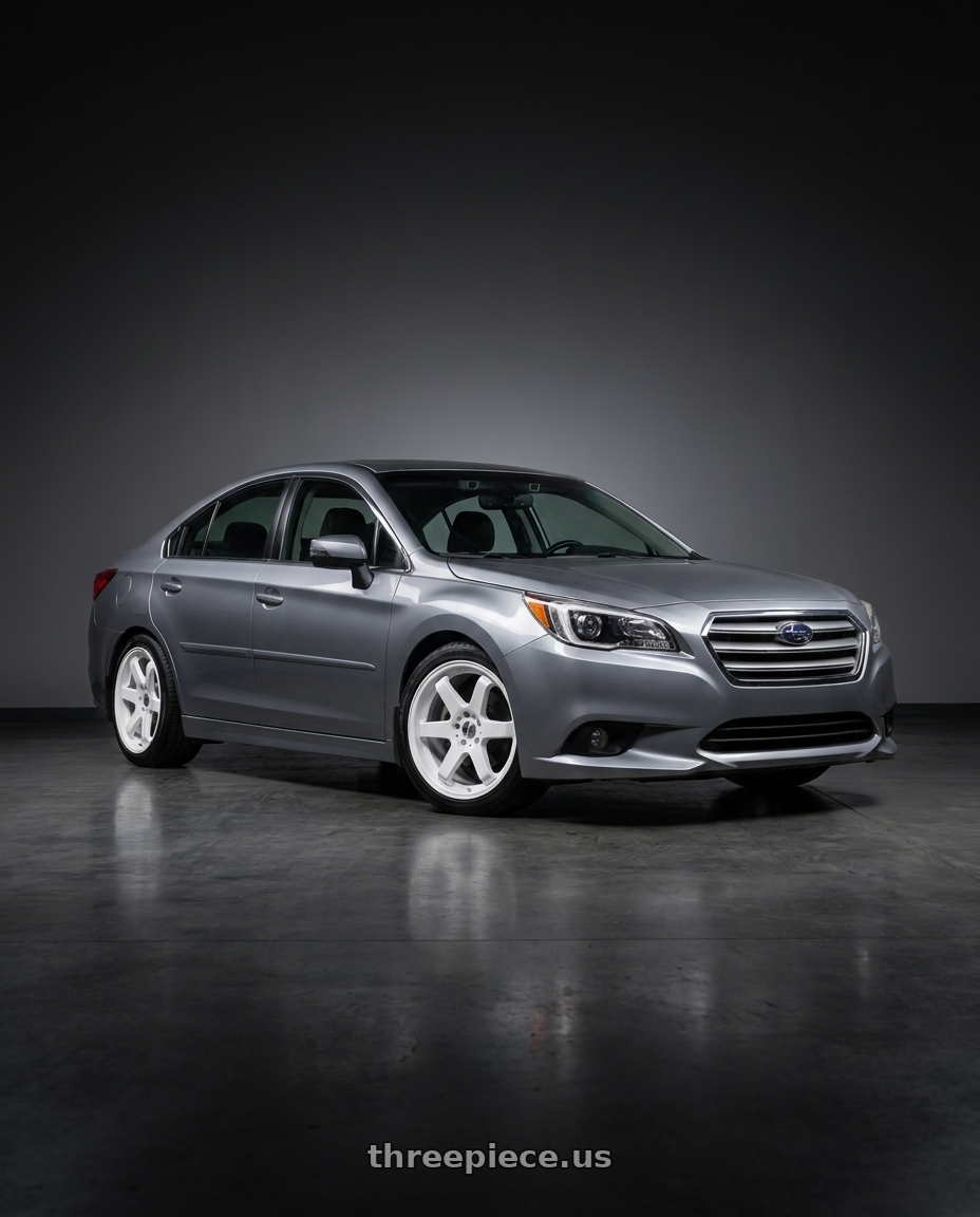 2015 subaru legacy grey with Axe ZX6  5x114 18X8.5+40 WHITE wheels