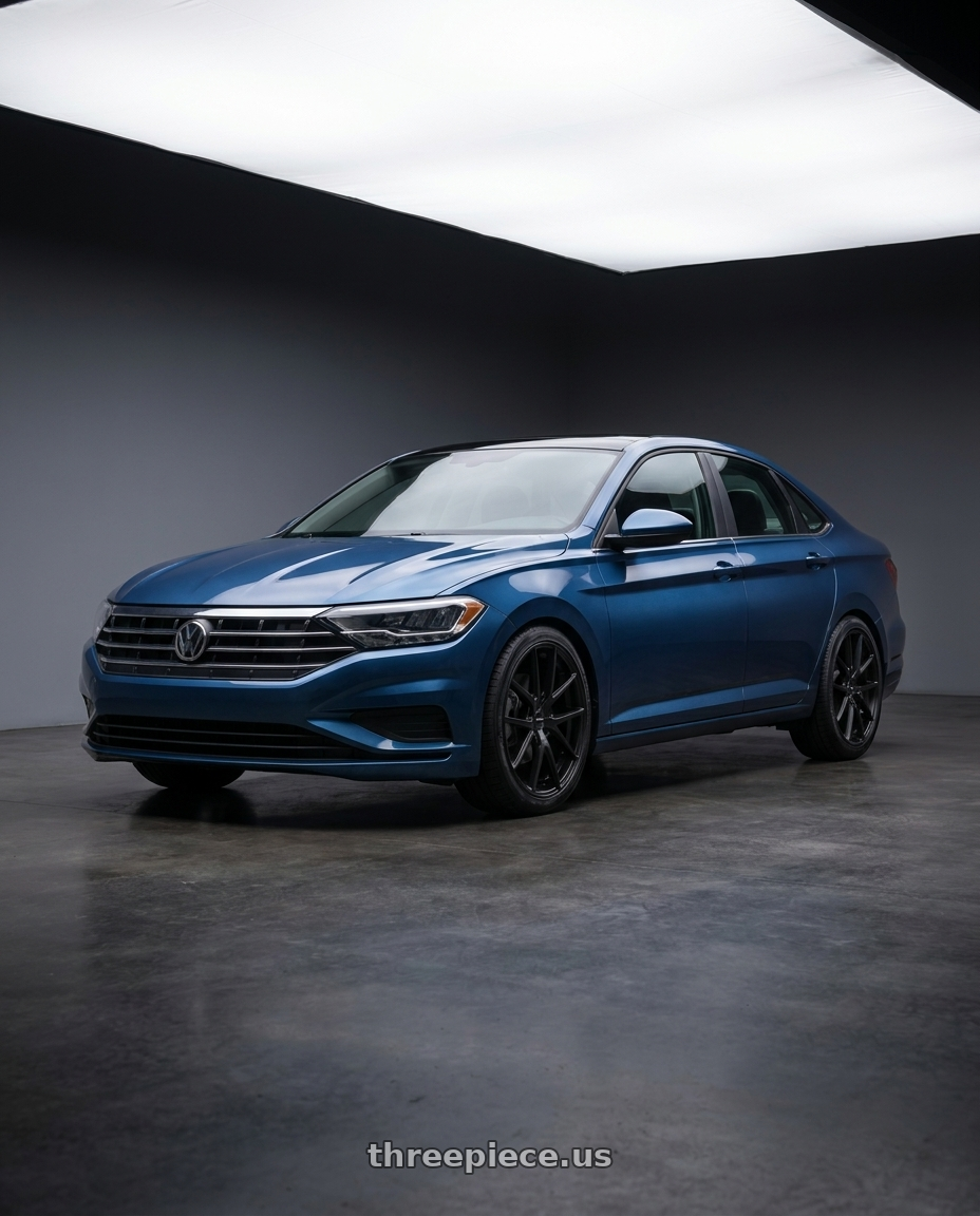 2019 Volkswagen Jetta MK7 with TOUREN TR60 3260 5x112/5x120 19x8.5 +40 MATTE BLACK wheels