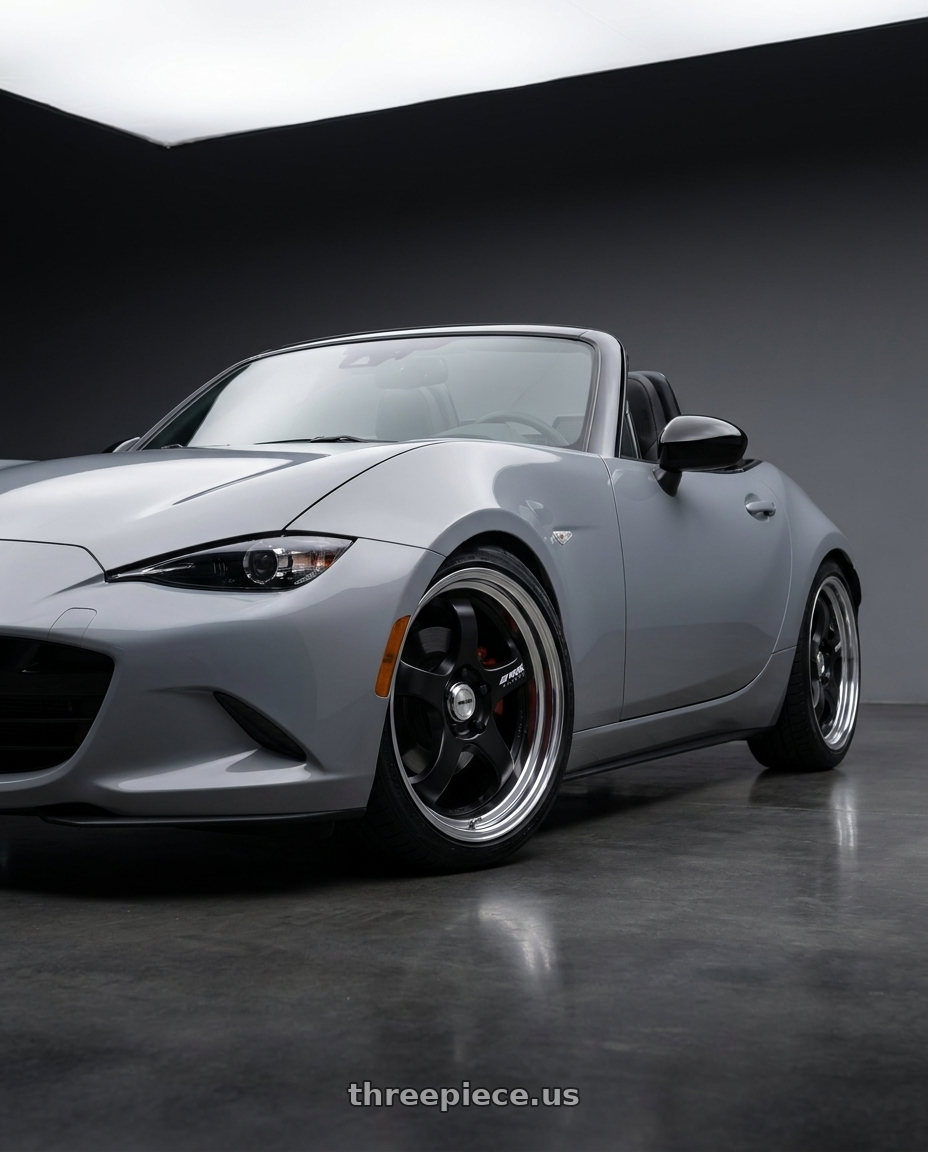 2026 Mazda MX-5 Club with Work Meister S1R 4x100 17x8+38 A Disk Matte Black wheels