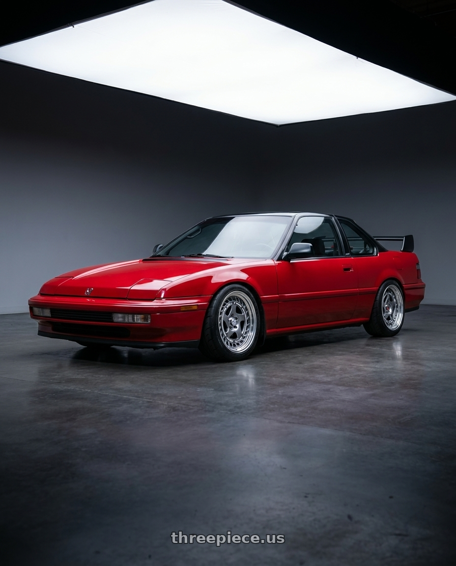 1991 Honda prelude with FORMULA AERO SPOKE 4x100 16X7+26 NR Disk Titan Silver wheels