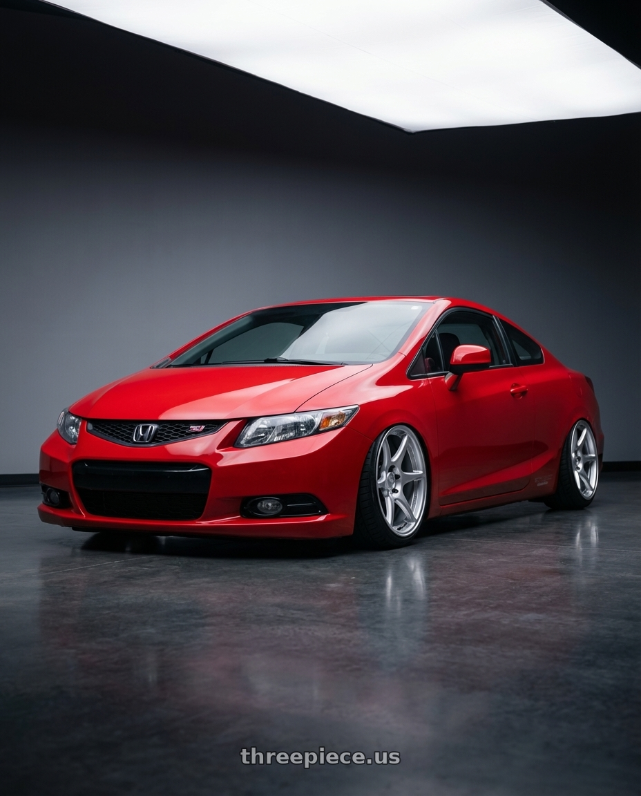 2011 Honda Civic Si with Kansei K11S Tandem 5x114.3 18x9 12 Hyper Silver wheels