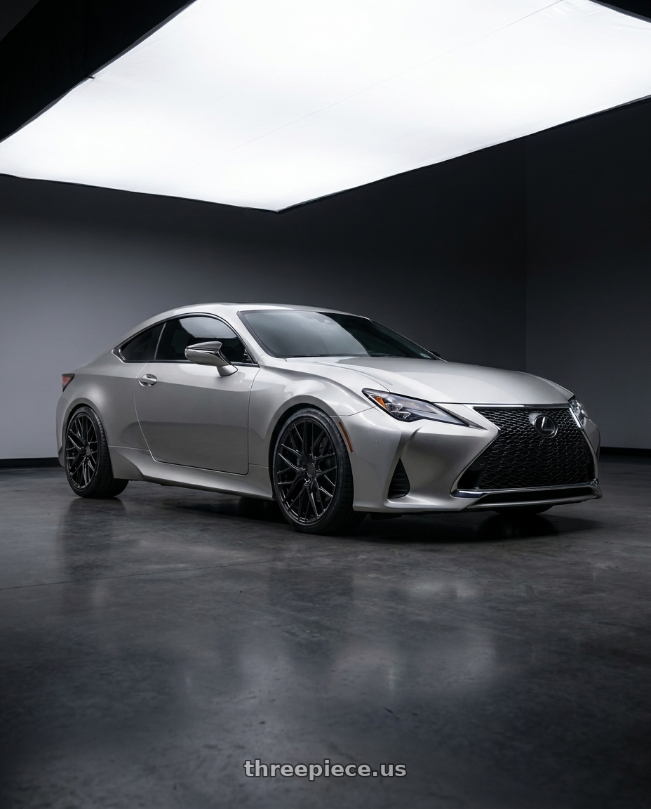 2020 Lexus RC300 Base AWD fitted with Rohana RFX10 5x114.3 19x8.5+35 Gloss Black $416 wheels