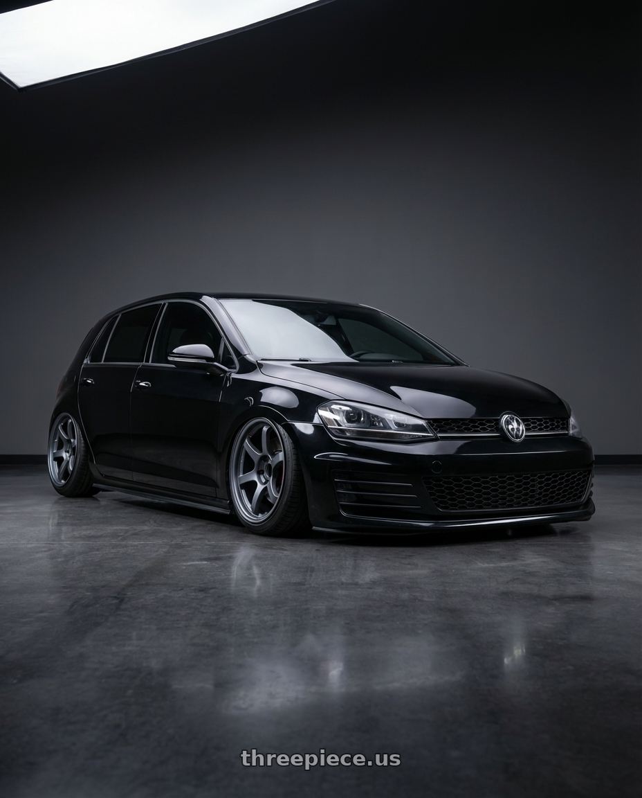 2016 vw gti with Gram Lights 57DR 5x112 19x10.5+22 Gunblue II wheels