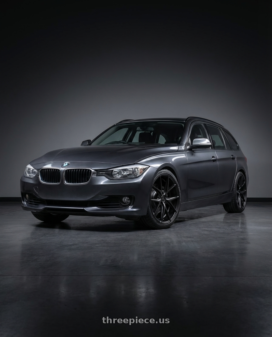 2016 BMW 3 Series F30 with Niche 1PC M117 MISANO 5X120 19X8.5 +35 MATTE BLACK wheels