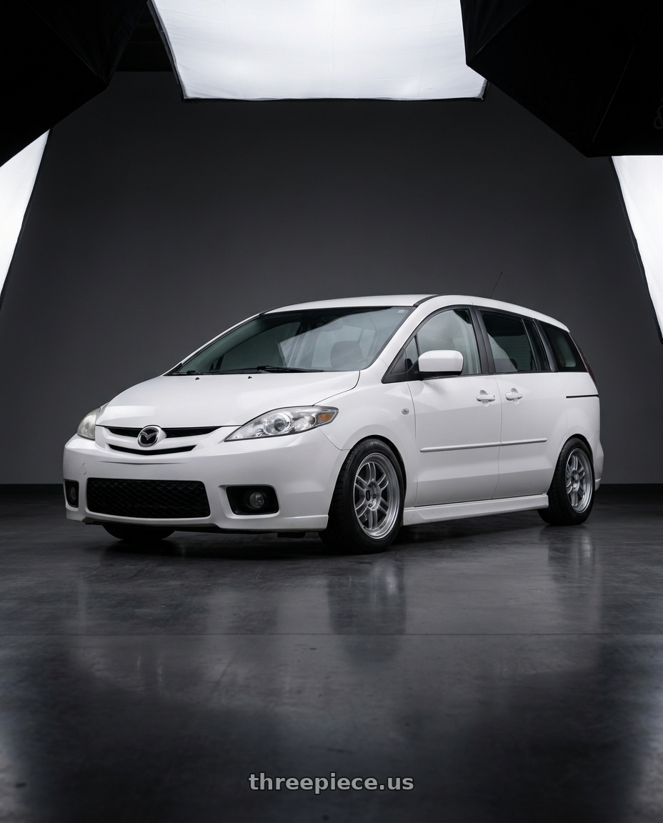 2007 Mazda 5 with Enkei RPF1 5x100 16x7+35 Silver wheels