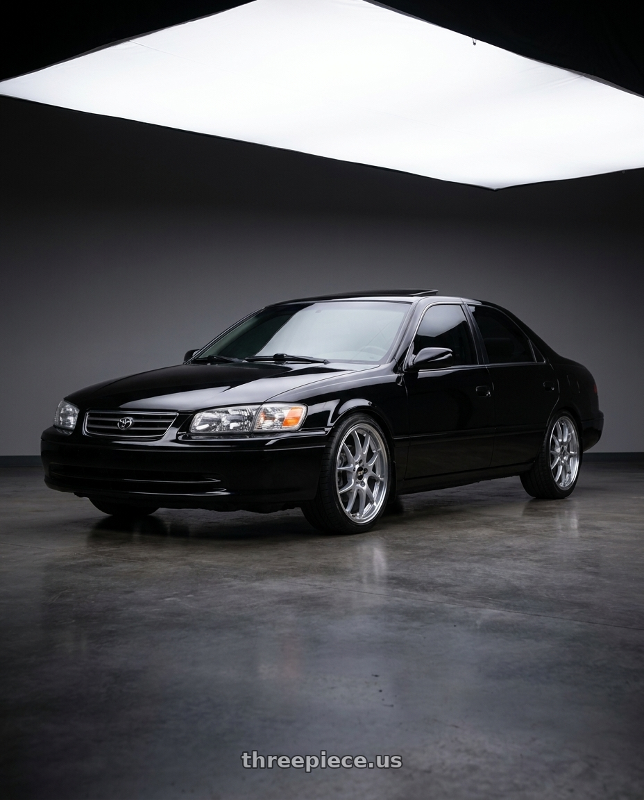 2001 toyota camry xv20 black with BBS RS-GT 5x120 18x8.5+15 Diamond Silver wheels