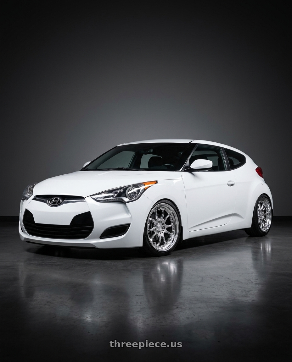 2017 Hyundai Veloster with Heritage Wheel KOKORO MonoC 5x114.3 18x8.5 +35 Chrome wheels