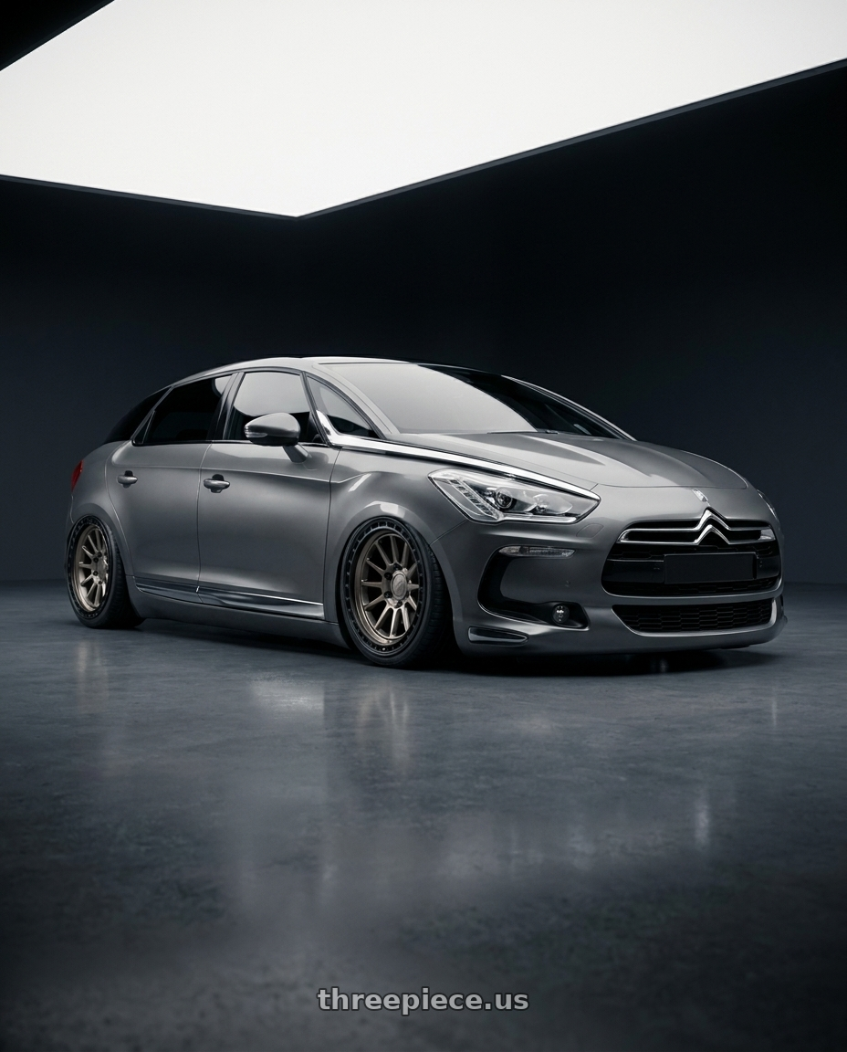 2014 Citroen ds5 with fifteen52 RANGE HD 5x127 17x8.5 +0 MAGNESIUM GREY (SATIN BRONZE/SATIN BLACK RING) wheels