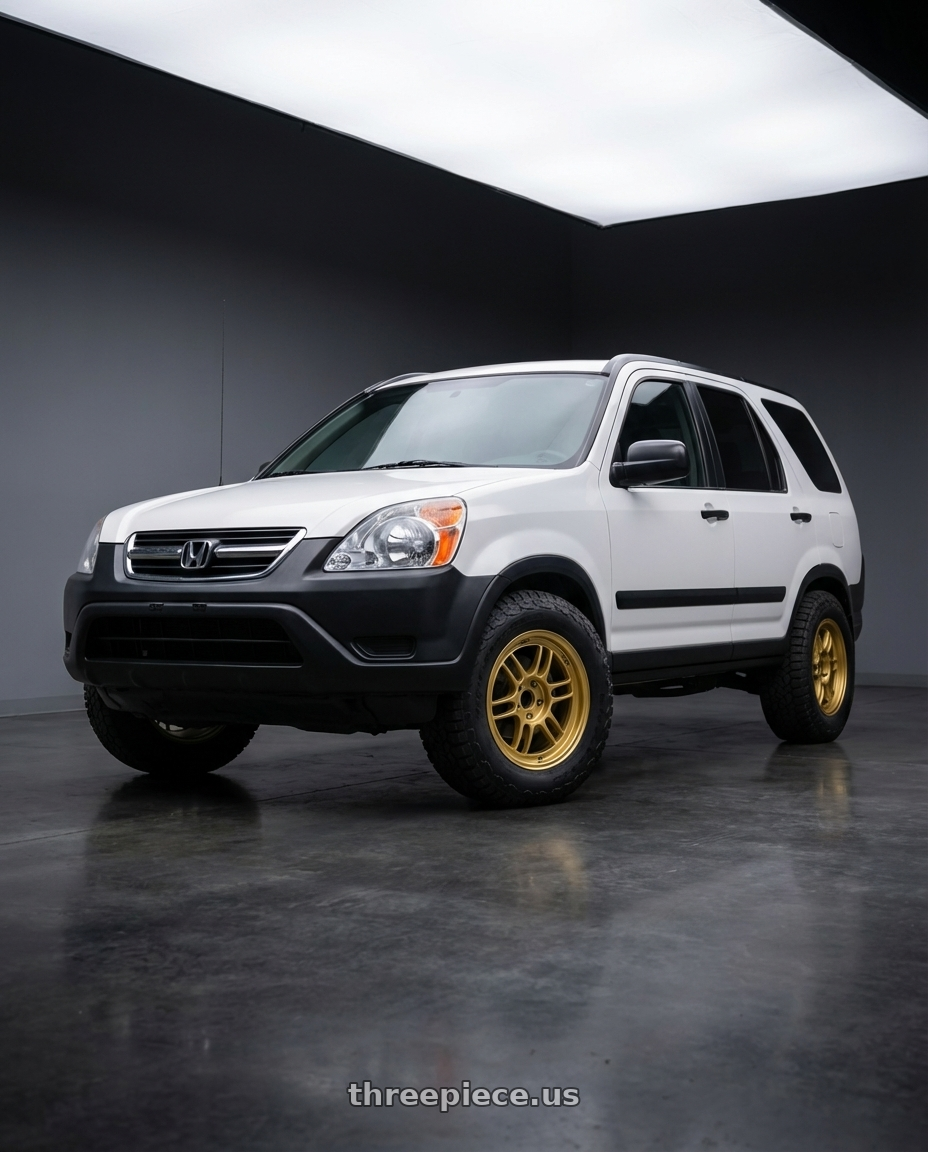 2004 Honda CRV with Enkei RPF1 5x114.3 17x8+45 Gold wheels