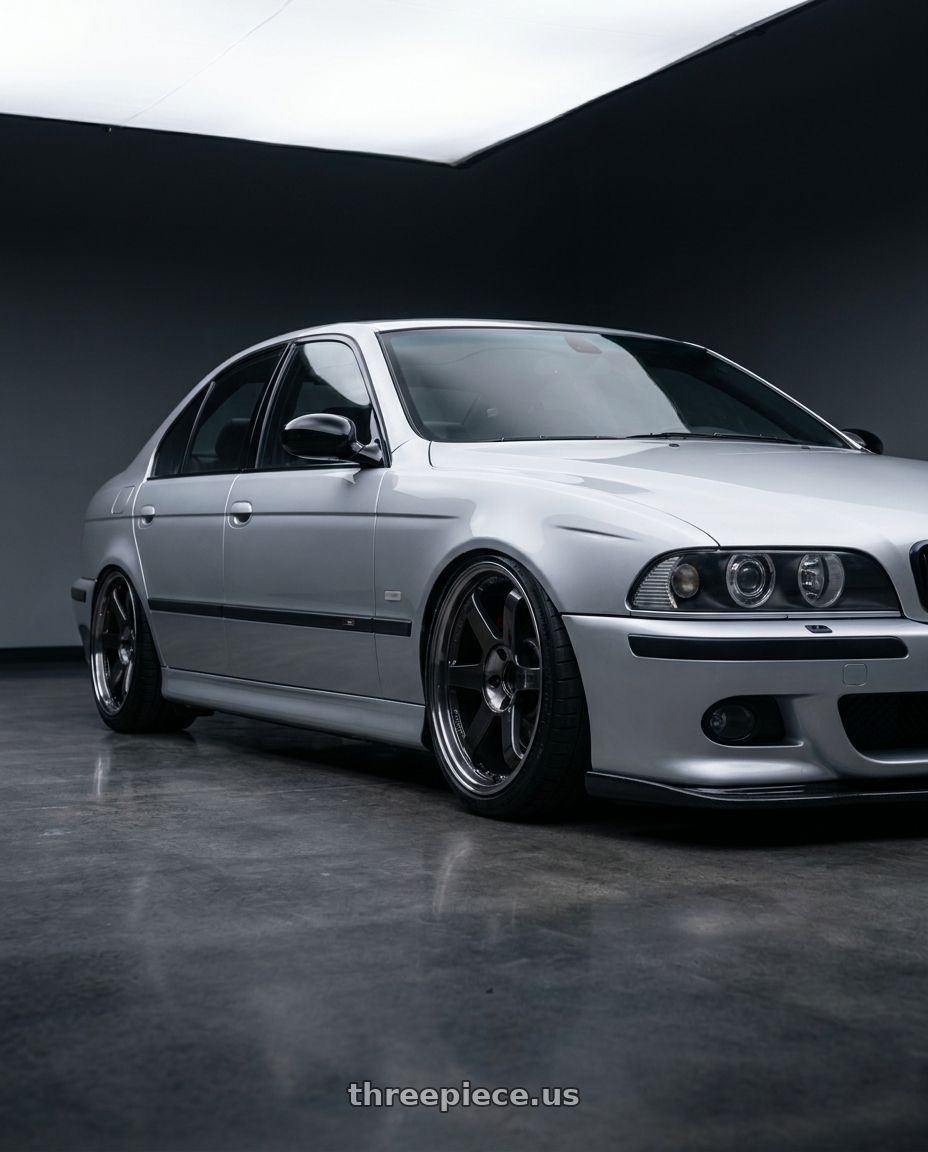 2000 bmw m5 with Volk Racing TE37SL 5x114.3 19x10.5+12 Pressed Double Black wheels