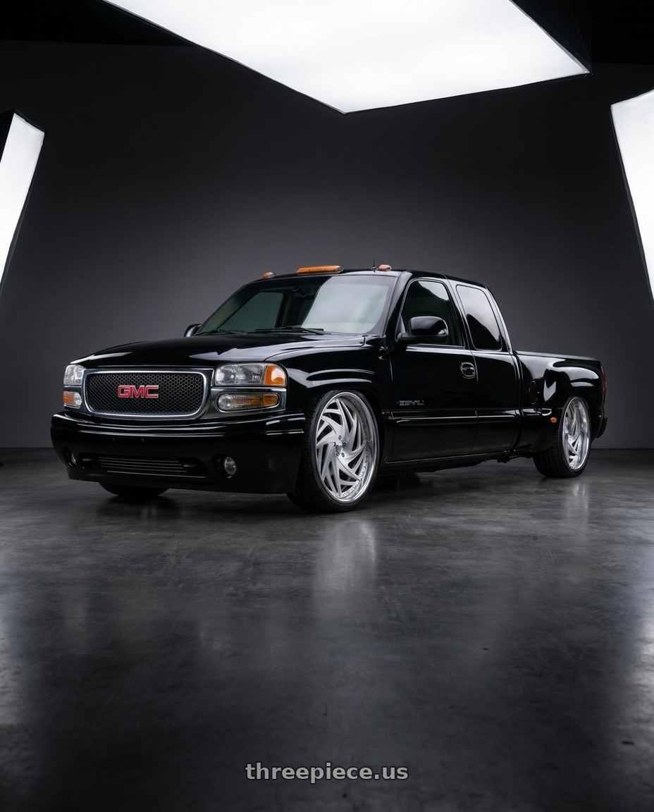 2002 GMC sierra quadrasteer with Asanti Forged 863 5x127 26x10 +3 BRUSHED wheels