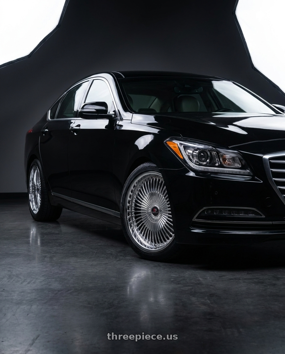 2016 hyundai genesis 3 8 with Cavallo CLV-41 5x114.3/5x120 18x8 +35 Nano Chrome wheels