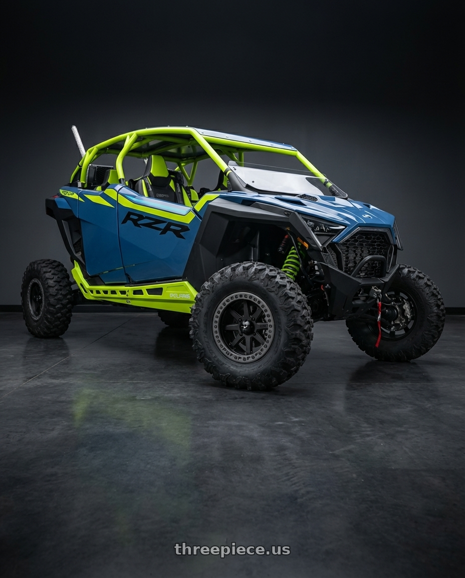 2025 Polaris Rzr XP Pro with MSA Offroad Wheels M31 LOK2 BEADLOCK 4X156 15X7 +0 SATIN BLACK MATTE GRAY RING wheels