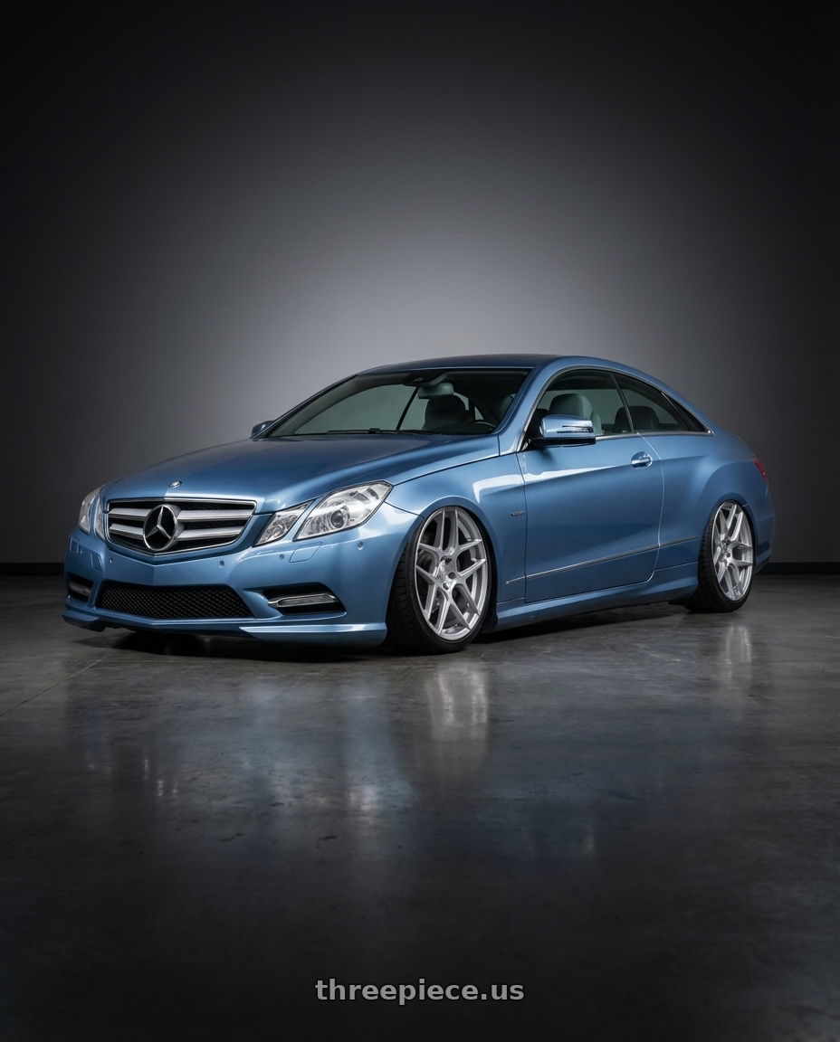 2014 Mercedes-Benz E-Class Coupe C207 with Aodhan AFF2 5x112 20x9+30 Gloss Silver Machined Face wheels