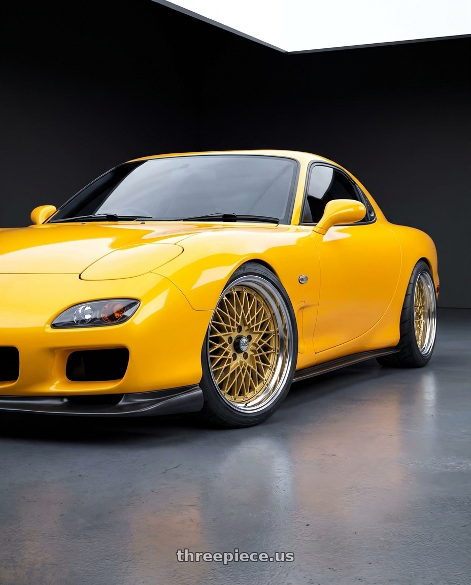 1993 Mazda RX7 with SSR Formula MESH 5X100 18X12+-32 HP Disk Fm Gold wheels