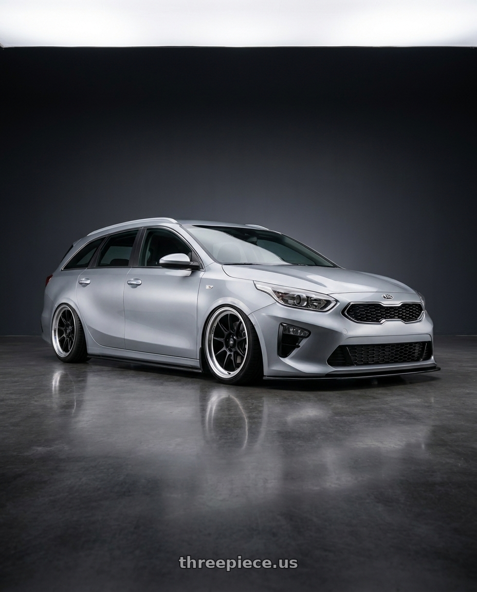 2019 Kia Ceed Sportswagon with Konig Countergram 5x114.3 19x11+18 Matte Black / Matte Machined Lip wheels