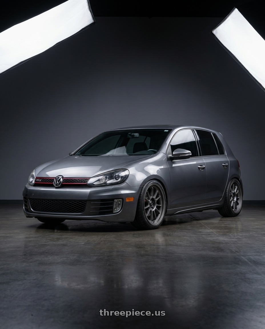 2012 vw gti with Konig Hypergram 5x112 18x8.5+43 Matte Grey wheels