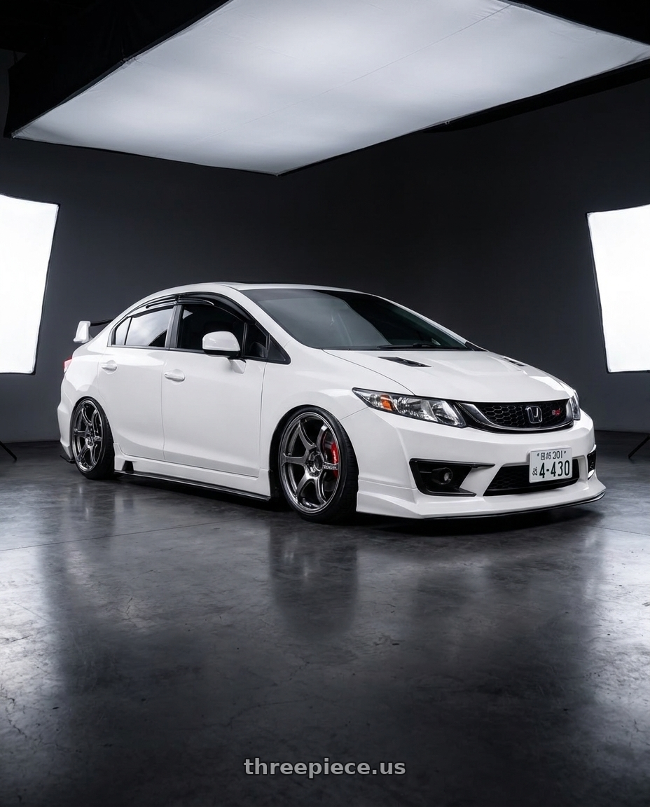 2014 honda civic with Advan Racing RG-4 5x114.3 18x8.5 +44 RACING HYPER BLACK & RING wheels