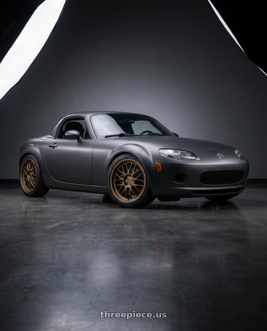 2007 Mazda Miata Mx5 with KATANA RACING KR06 5x114.3 18x8 +40 Matte Bronze wheels
