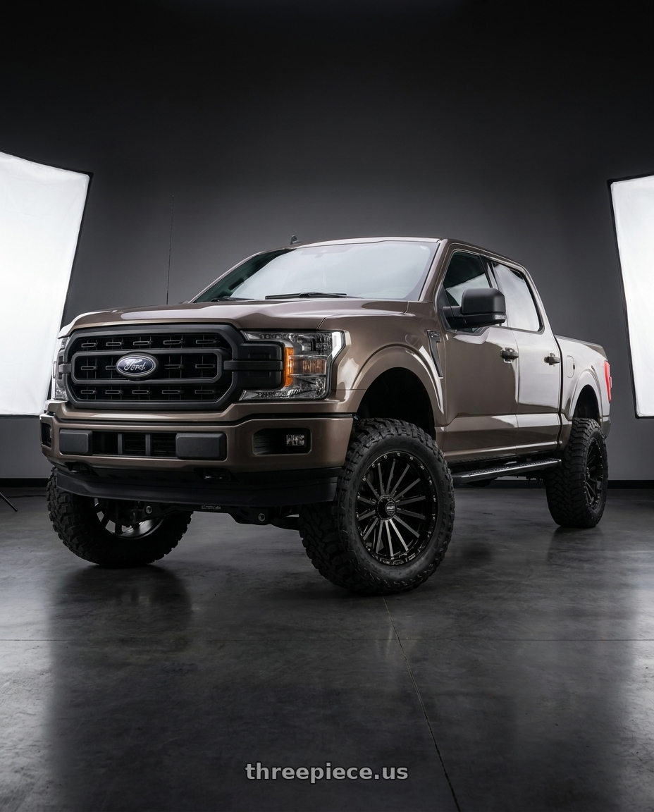 2019 Ford F-150 with KMC KM102 SIGNAL 6X135/6X139.7 20X9 +0 SATIN BLACK WITH GRAY TINT wheels