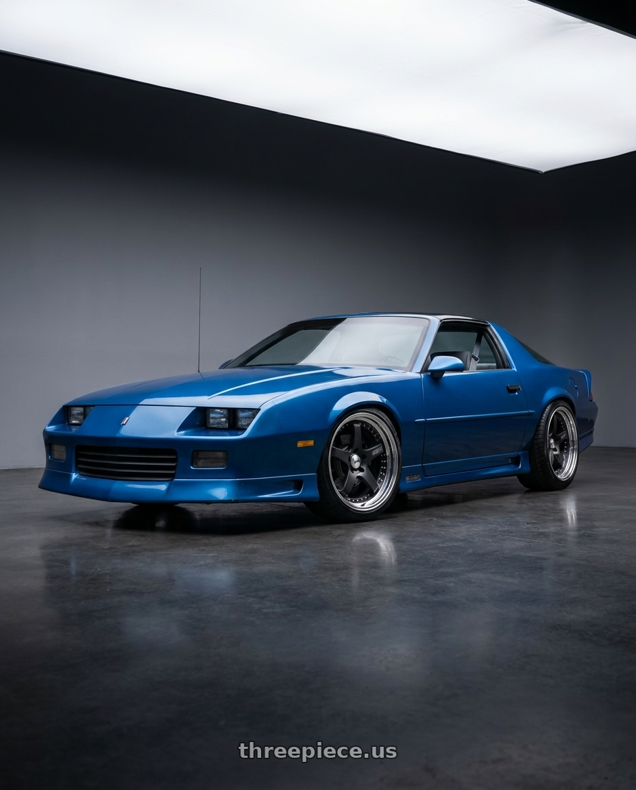1992 Chevy Camaro with SSR Professor SP4 4X100 18X10.5 22 MD Disk Flat Black wheels