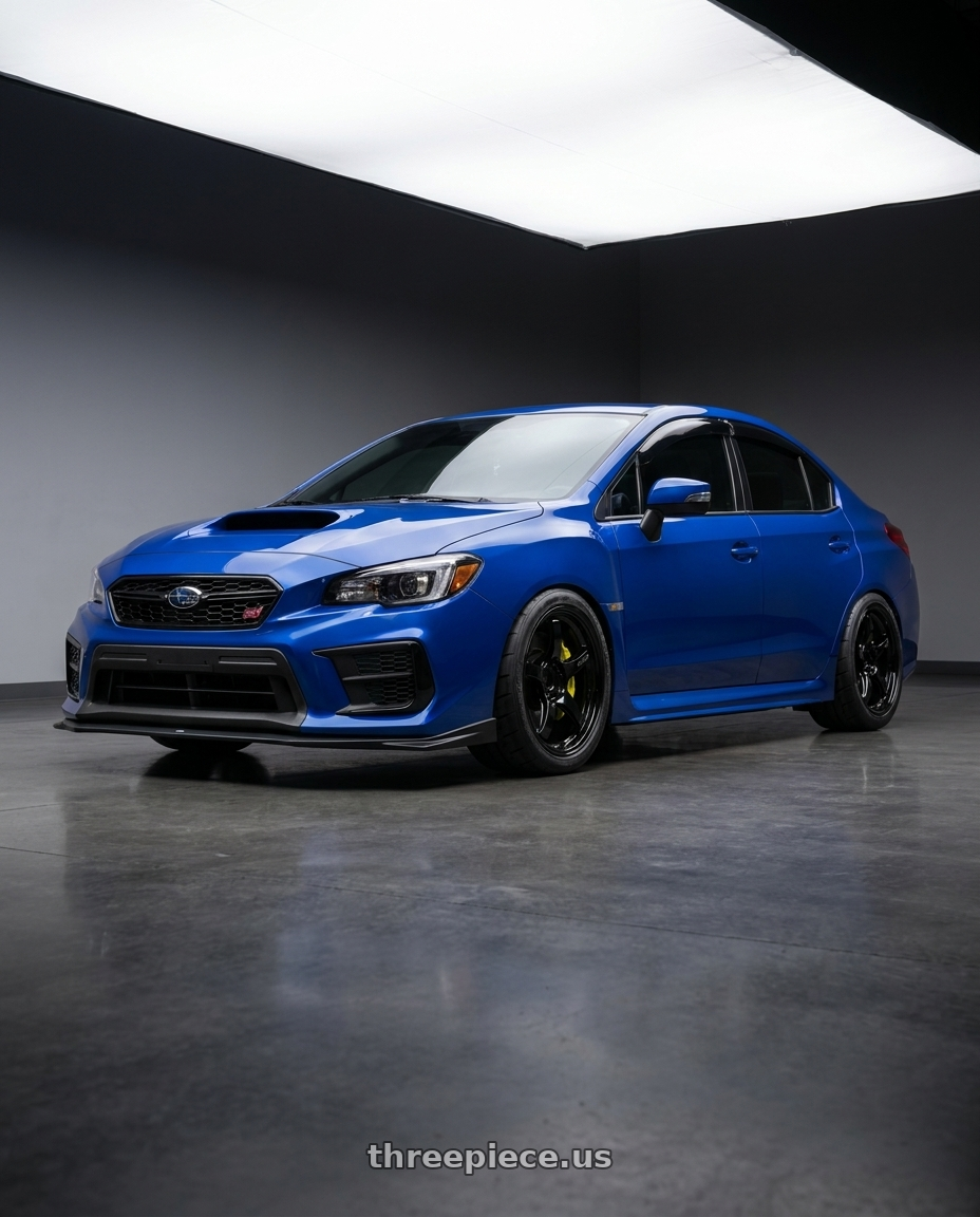 2021 Subaru STI with Gram Lights 57CR 5x114.3 18x9.5+38 Glossy Black wheels