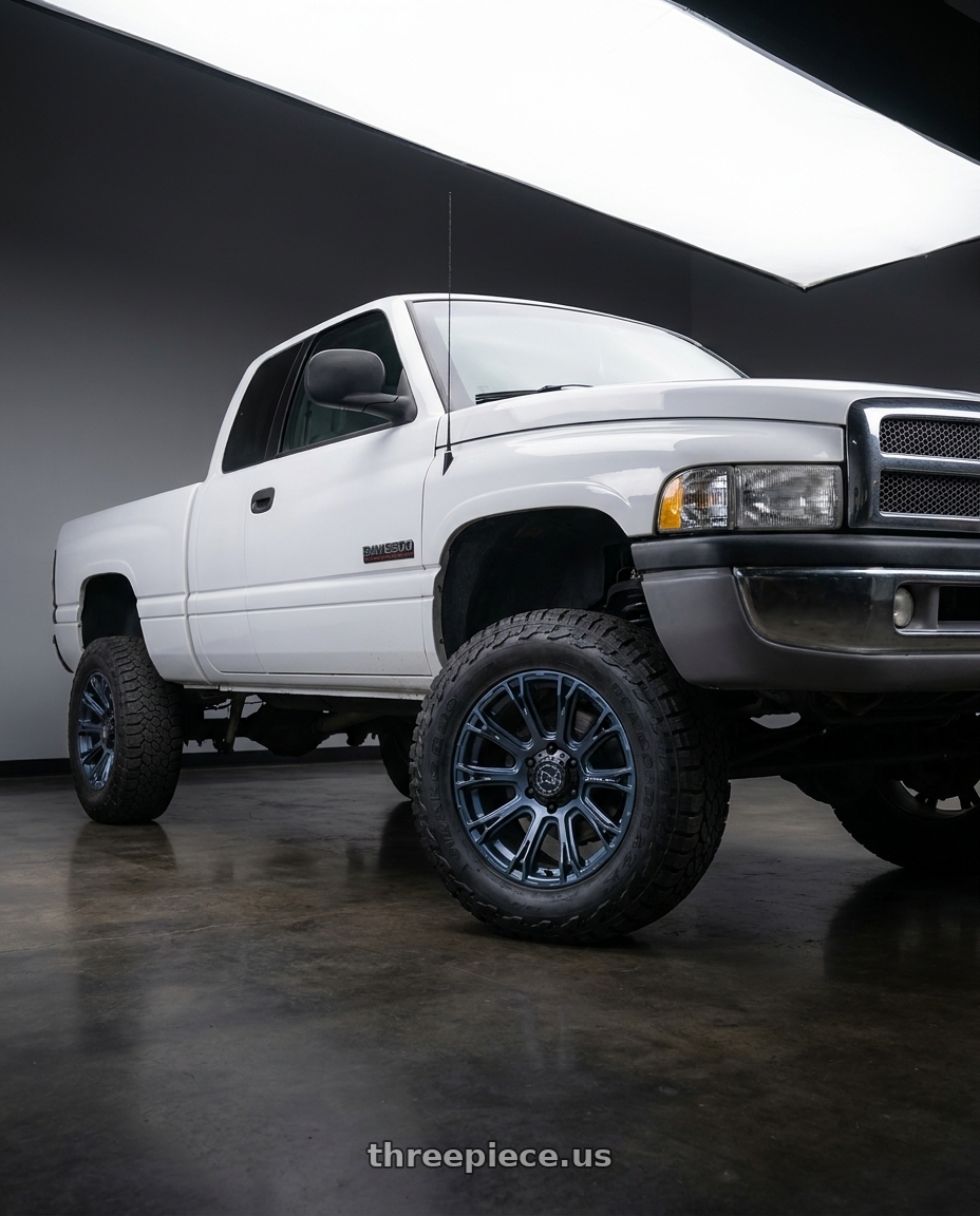 2001 ram 2500 with Black Rhino Hard Alloys BR020 DIAMONDBACK 6X139.7 17x8.5 +25 METALLIC BLUE wheels