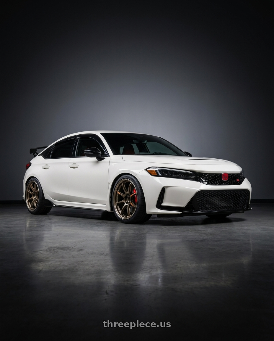 2025 Honda civic typer with Work Emotion Zr10 5x120 19x9.5 +38 Titanium Diamond Lip Cut wheels