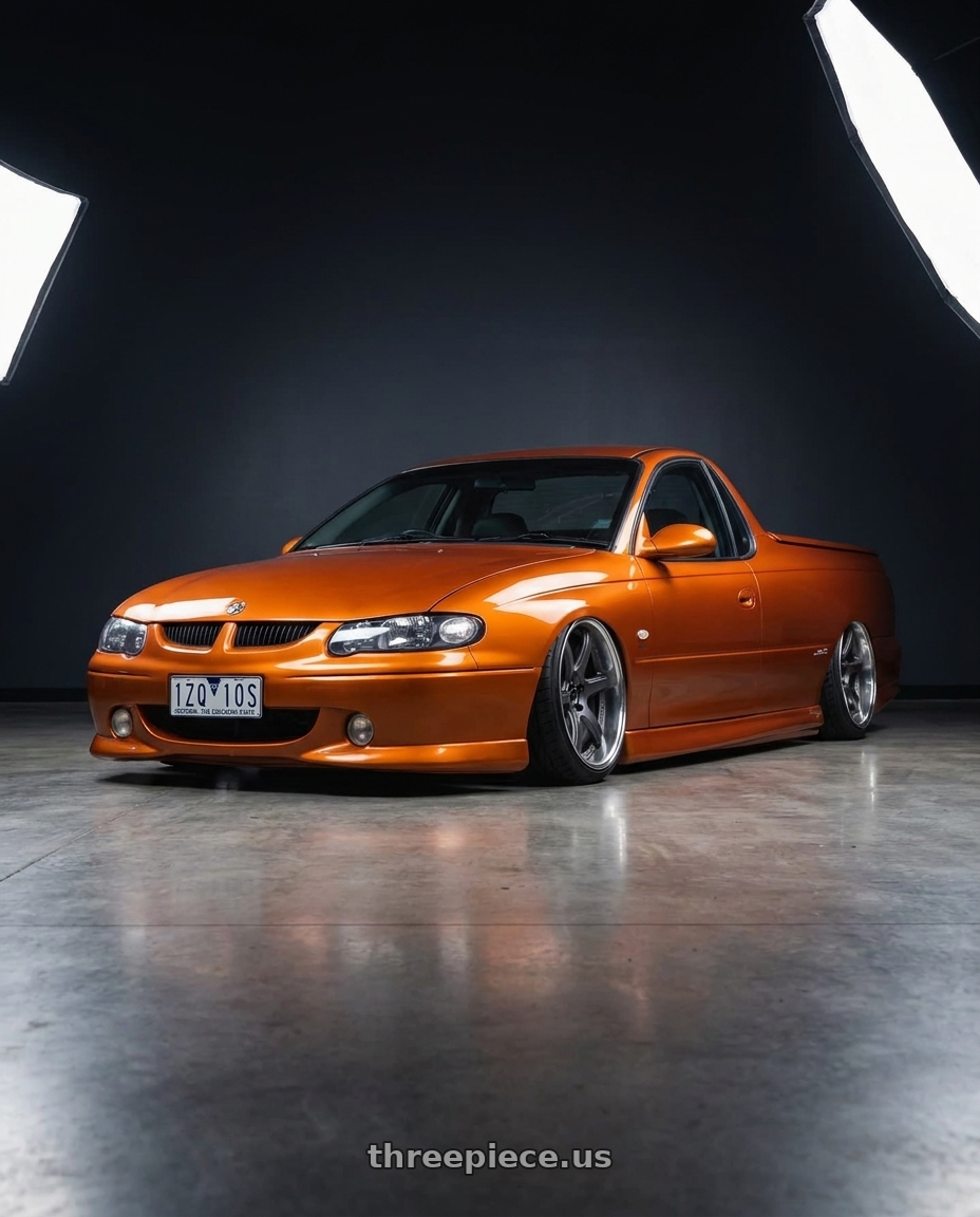 2002 holden vu ss ute with Work T7r 2P 5x120 19x11.5 +22 Matte Gunmetal wheels