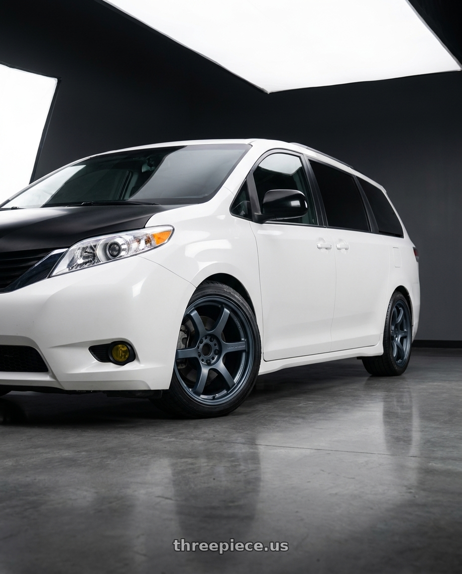 2016 Toyota Sienna with Gram Lights 57DR 5x114.3 19x8.5+35 Gunblue II wheels