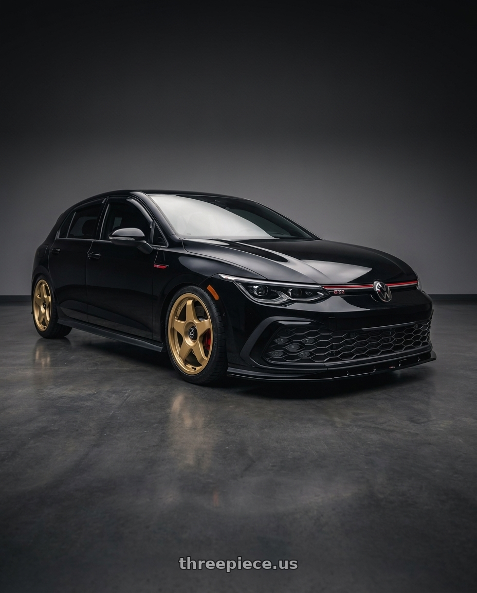 2024 Volkswagen Golf GTI performance with fifteen52 CHICANE 5x108 / 5x112 18x8.5 +45 GOLD (GLOSS GOLD) wheels