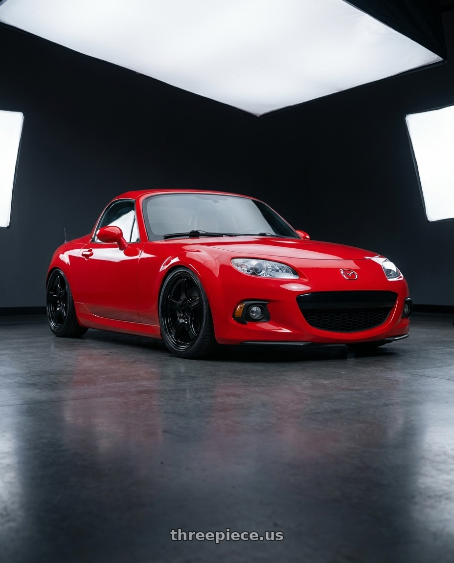 2012 Mazda MX-5 Miata NC with Gram Lights 57CR 5x114.3 17x9+12 Glossy Black wheels