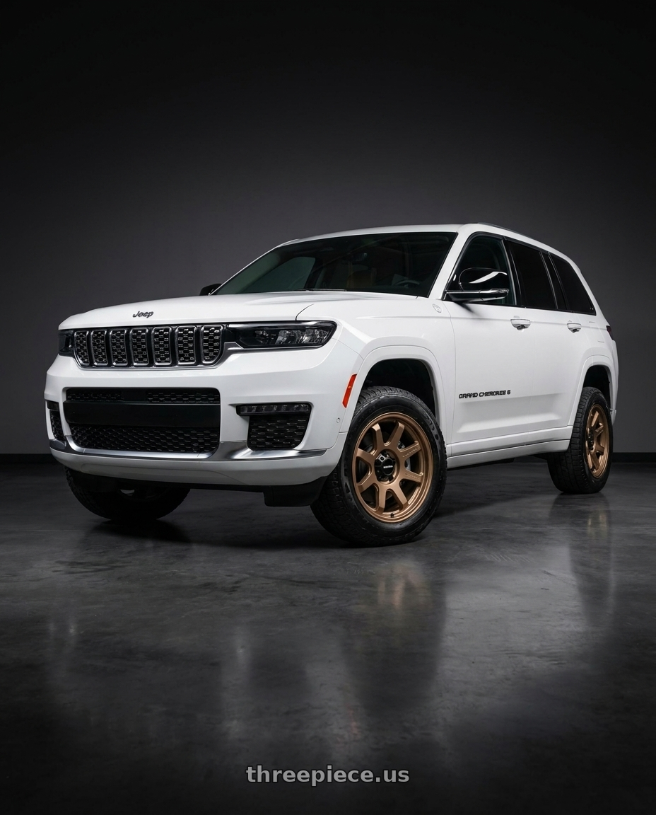 2021 Jeep Grand Cherokee Overland with Vision Off-Road 351 Flow 5x127 17x8+30 Bronze wheels