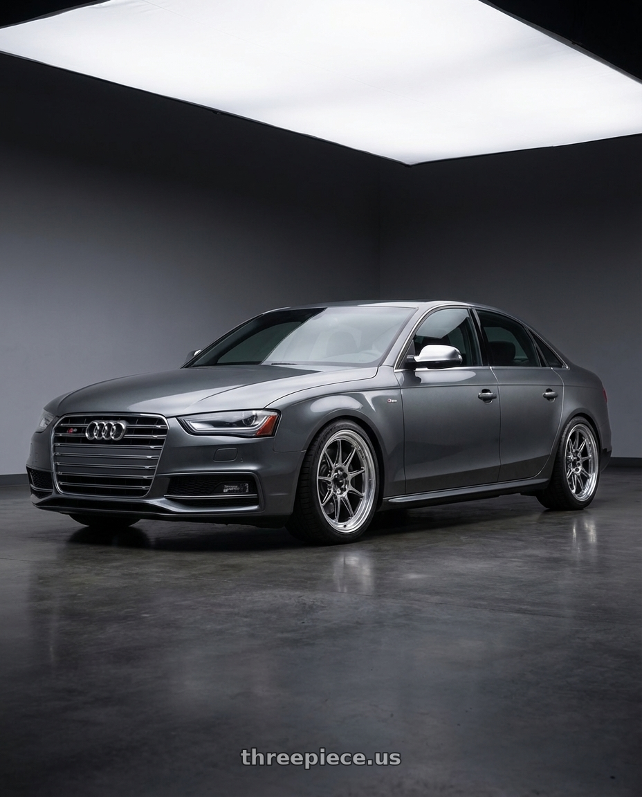 2015 Audi S4 B8.5 with Konig Countergram 5x112 19x8.5+43 Hyper Chrome / Machined Lip wheels