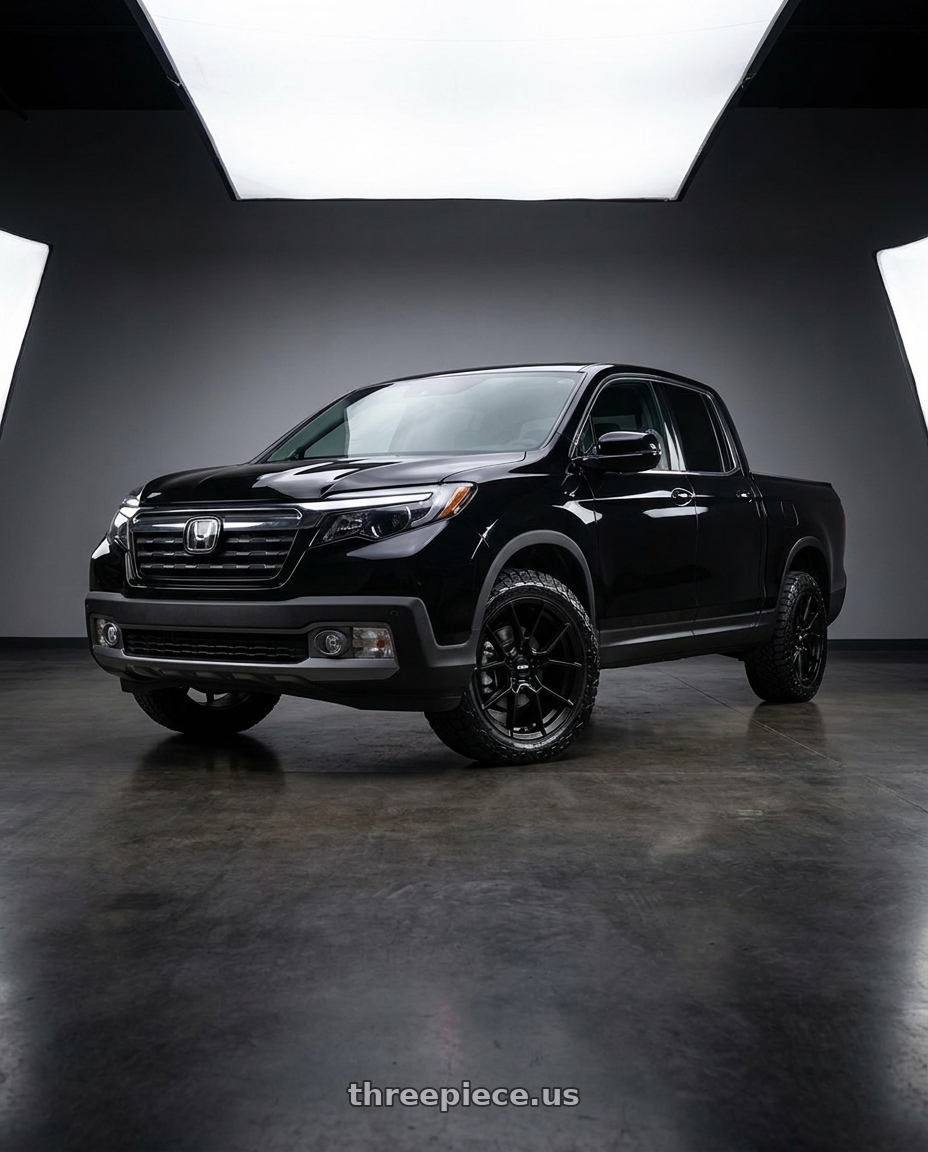 2020 Honda Ridgeline Sport with Rotiform RC199 KPR 5X120 20x9 +38 SATIN BLACK wheels