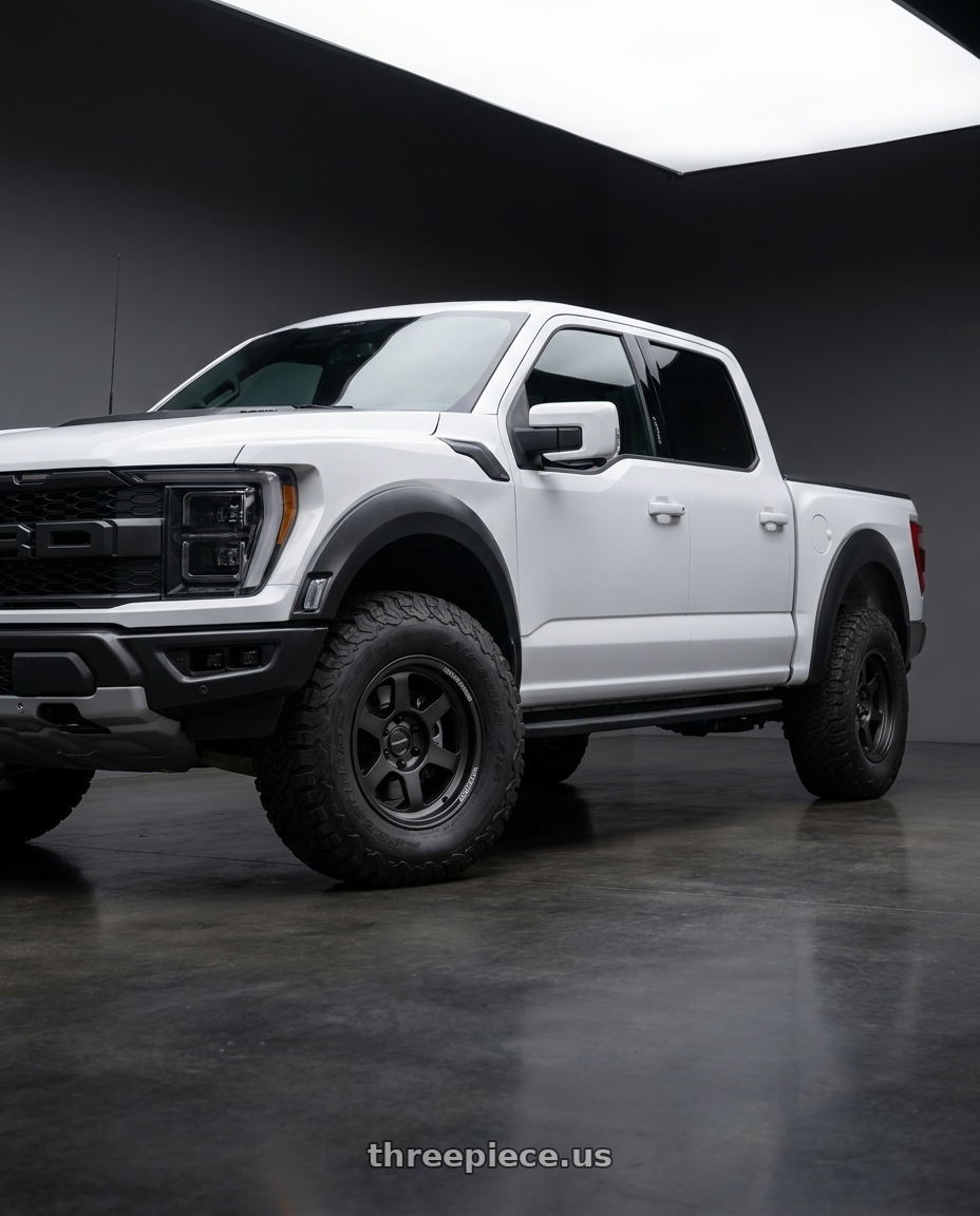 2023 ford f150 raptor with Volk Racing TE37XT M-SPEC (RAPTOR) 6x135 17x8.5-3 Blast Black wheels