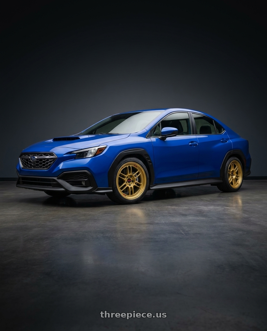 2025 Subaru WRX with Enkei RPF1 5x114.3 18x9.5+38 Gold wheels