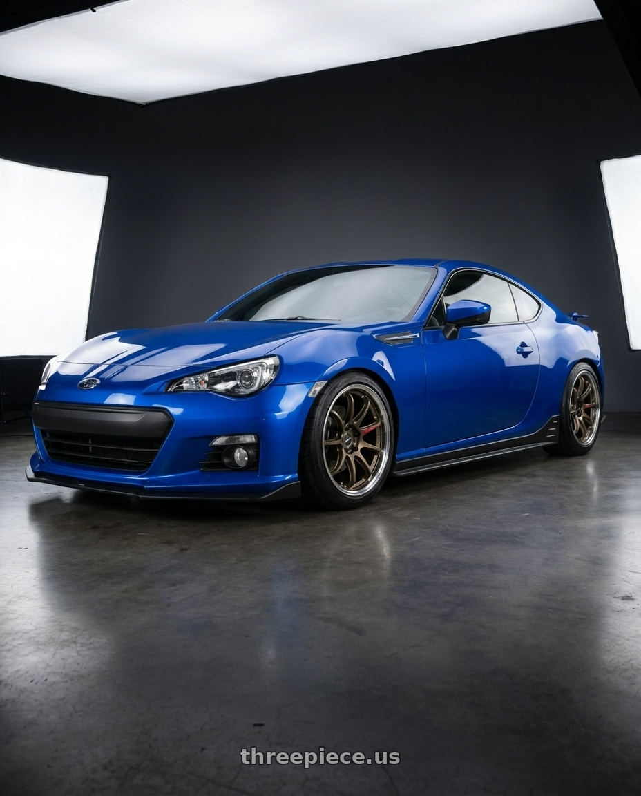 2016 Subaru Brz world rally blue with Work Zr10 2P 5x100 18x9.5 +22 Matte Bronze wheels