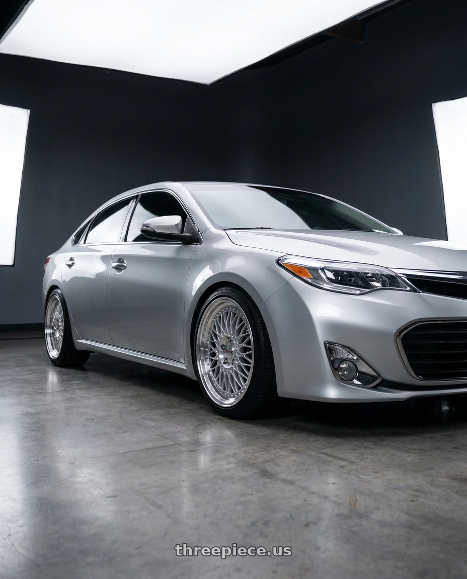 2013 toyota avalon with F1R R32 5x114.3 18x8.5 +33 Machine Silver/Polish Lip wheels