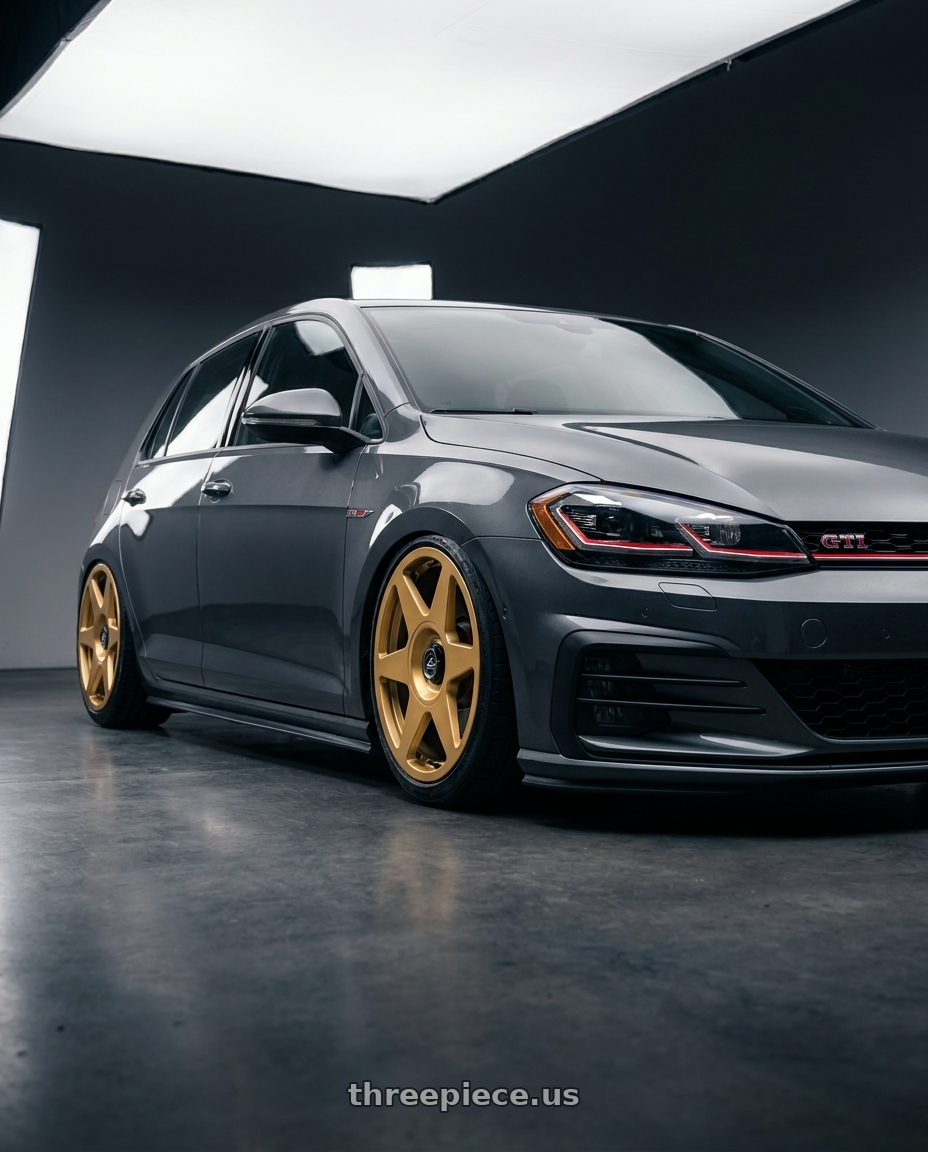 2019 Volkswagen GTI MK7 with fifteen52 TARMAC EVO 5x112 / 5x120 18x8.5 +35 GOLD (GLOSS GOLD) wheels