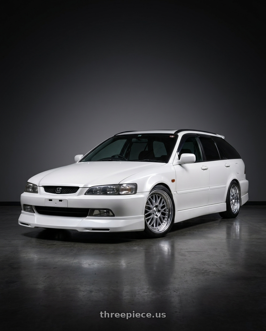1998 honda accord wagon with Work Meister M1 3p 4x114.3 18x8+38 O Disk Silver wheels