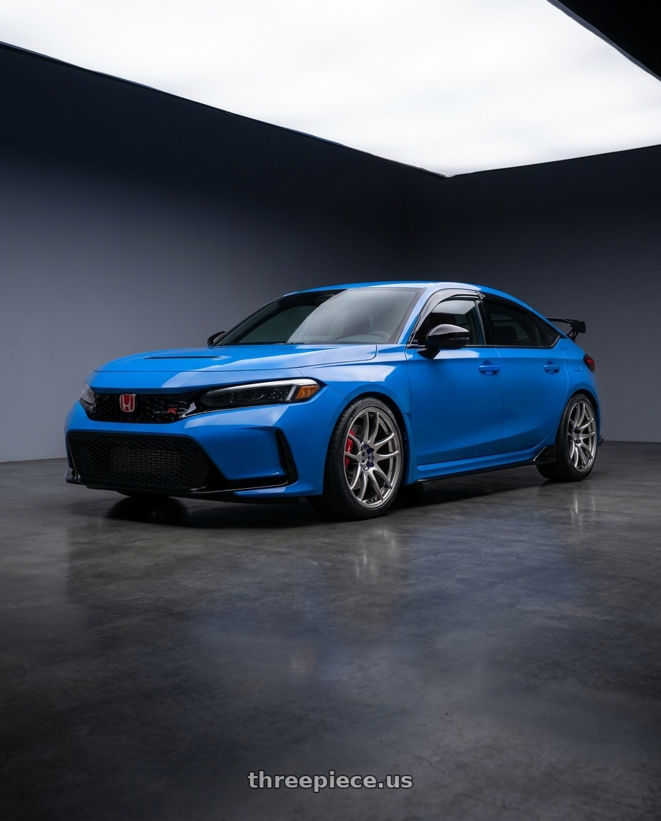2026 Honda Civic Type R with Work Emotion Cr Kiwami 5x120 18x9.5 +38 Gt Silver wheels
