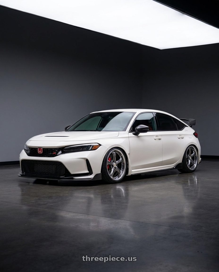 2025 Honda Civic Type r with Work Wheels VS-KF 5X114.3 19x9.5+34 Brilliant Silver Black A Disk FULL REVERSE wheels