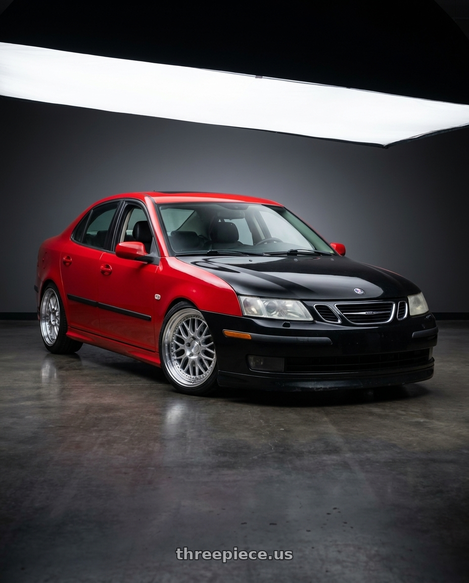 2007 Saab 9-3 aero with ESR Wheels SR SERIES SR01 5x110 18x8.5 +30 Hyper Silver wheels